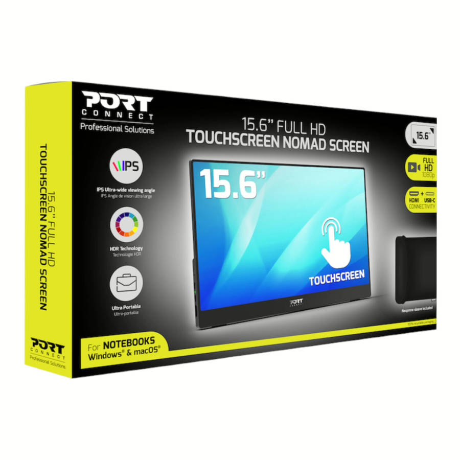 Port Connect 15.6" Full HD Touchscreen Portable Monitor