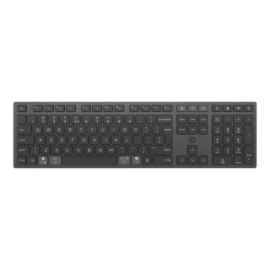 HP 725 Multi-Device Rechargeable Wireless Keyboard and Mouse Combo Black