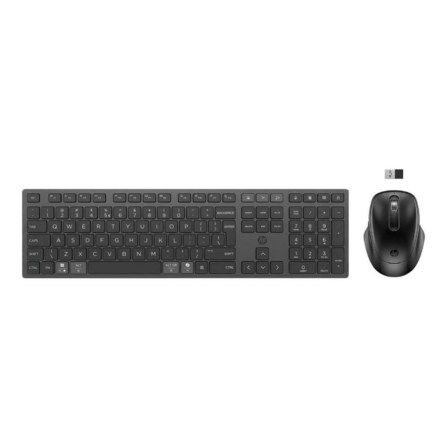 HP 725 Multi-Device Rechargeable Wireless Keyboard and Mouse Combo Black