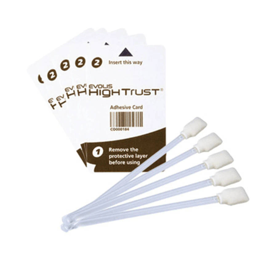Evolis Regular Cleaning Kit with 5 Adhesive Cards and Swabs