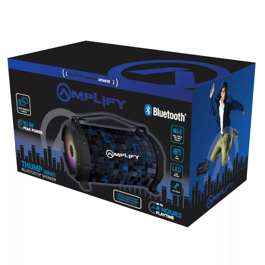 Amplify Thump Series Bluetooth Speaker -Black/Blue