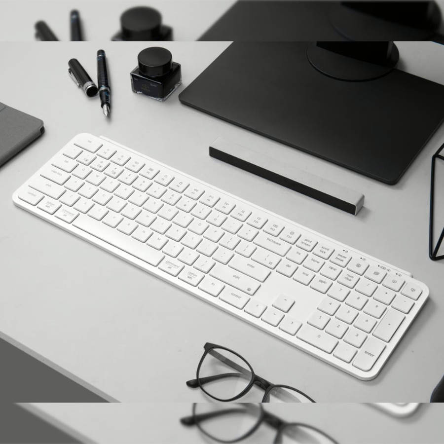 Keychron B6 Pro Ultra-Slim 100% Wireless Keyboard  Ivory White