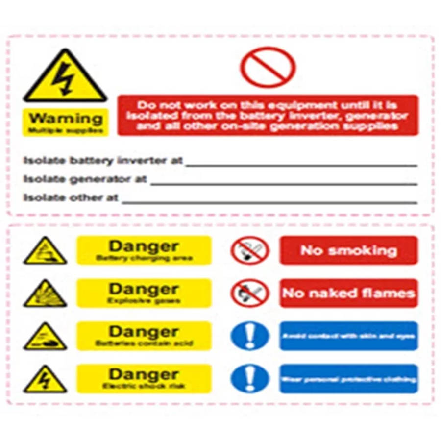 Battery Hazard label ( 160mm*90mm x2 )