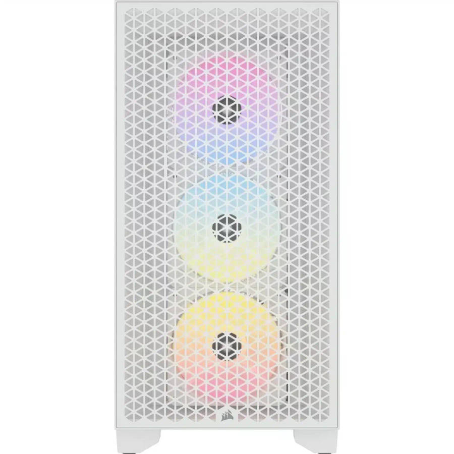 Corsair 3000D RGB AirFlow Clear ATX Mid-Tower PC Case - White