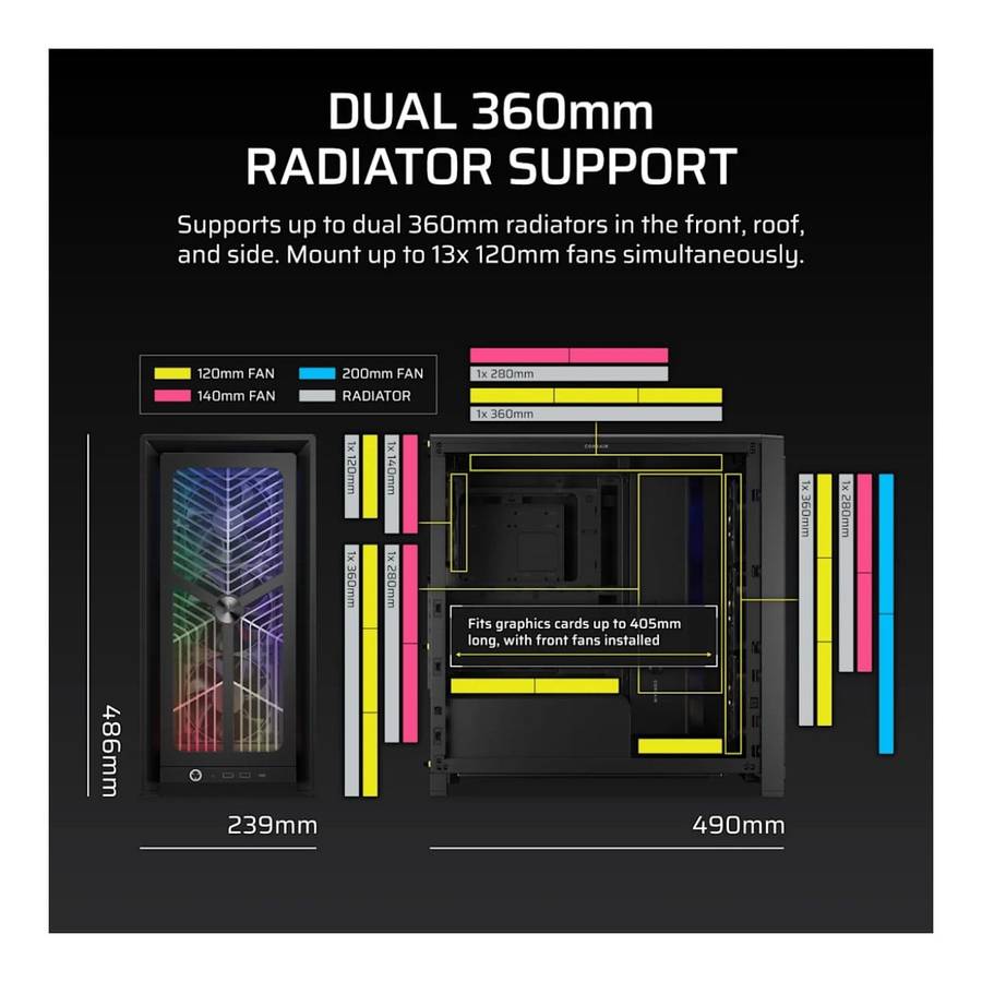 Corsair FRAME 4000X RS Mid-Tower PC Case Black