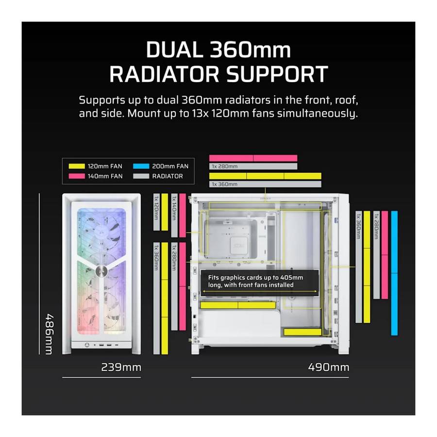 Corsair FRAME 4000X RS Mid-Tower PC Case White