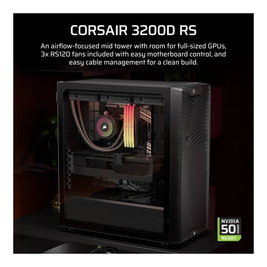 Corsair 3200D RS Mid-Tower PC Case Smoke