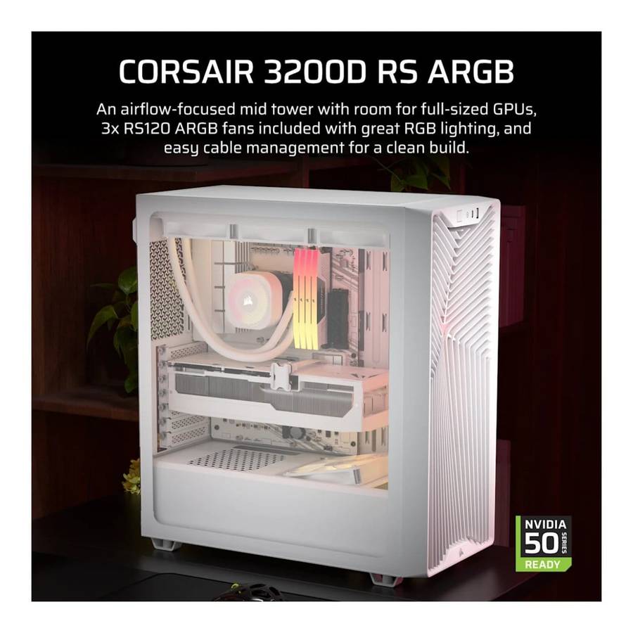 Corsair 3200D RS ARGB Mid-Tower PC Case White