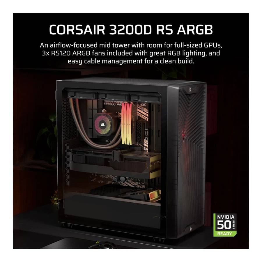 Corsair 3200D RS ARGB Mid-Tower PC Case Smoke