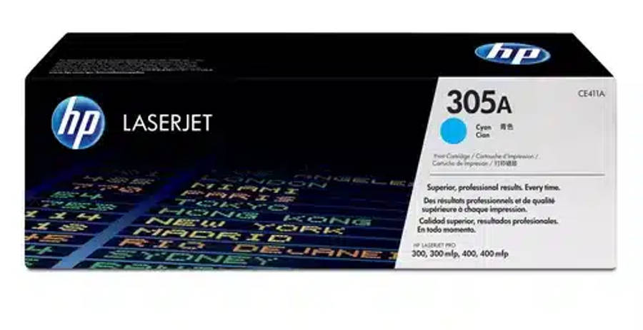 HP 305A Cyan Toner Cartridge 2,600 Pages Original CE411A Single-pack