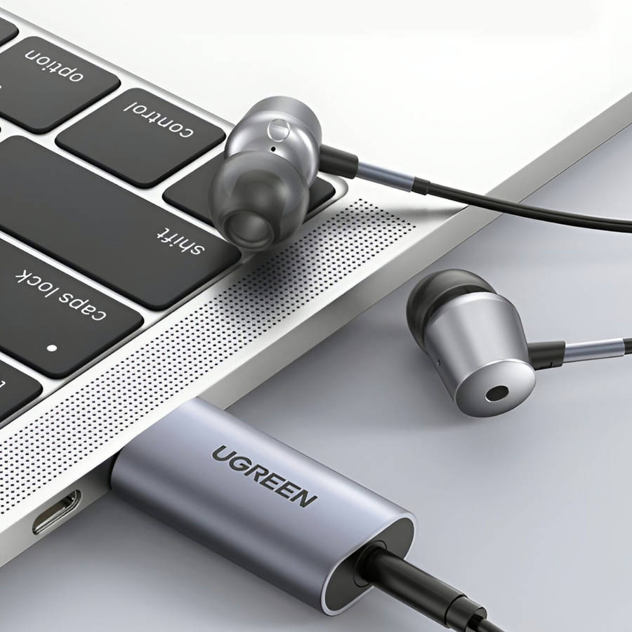 UGREEN CM383-80864 USB-A to 3.5mm Audio Jack External Sound Adapter - Silver