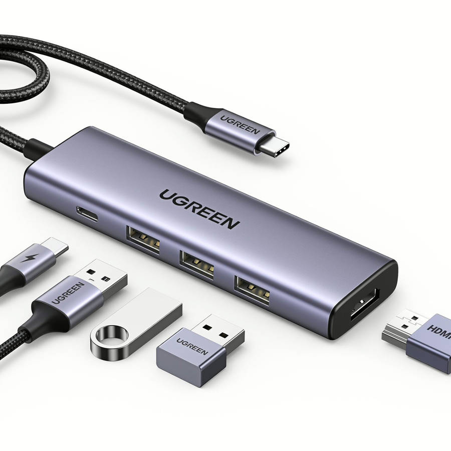 UGREEN Revodok 5-in-1 Hub | Type-C to 4K HDMI (CM511-15596) - Silver
