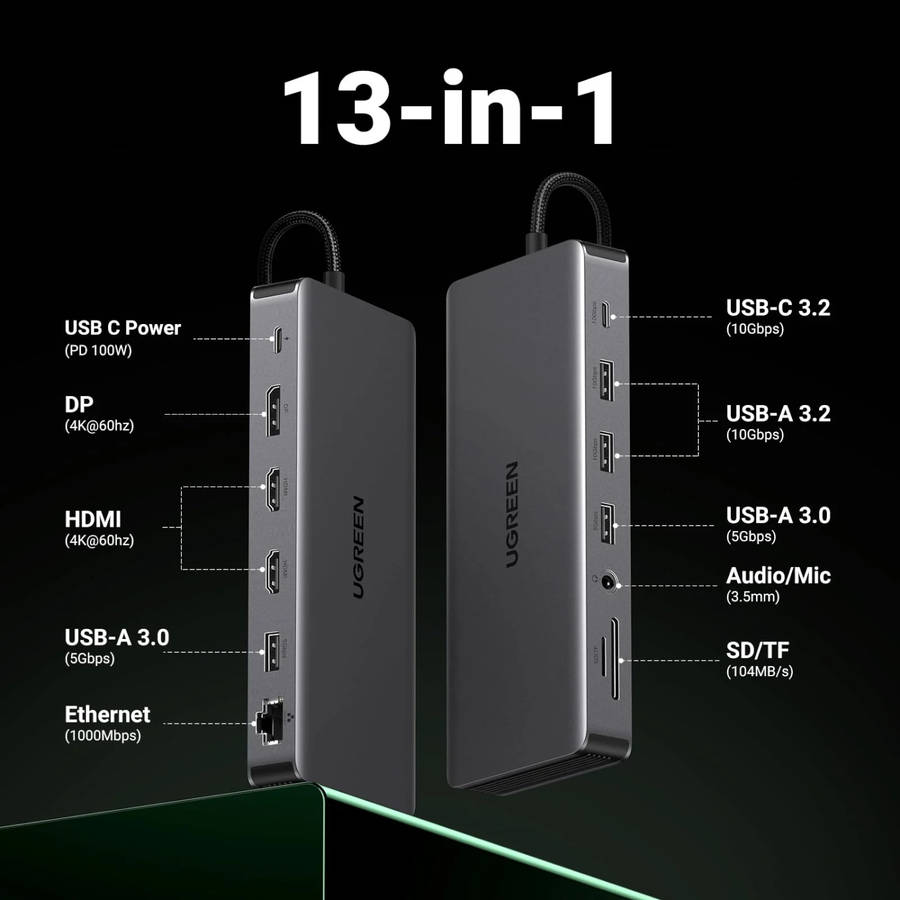 UGREEN CM681 Revodok Pro 13-in-1 USB Type-C HDMI and DisplayPort Docking Station