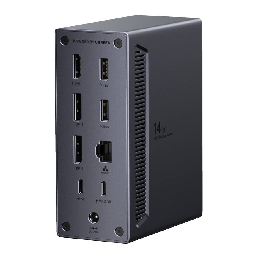 UGreen 14-in-1 USB Type-C TO USB/2x HDMI/DP/RJ45 Docking Station