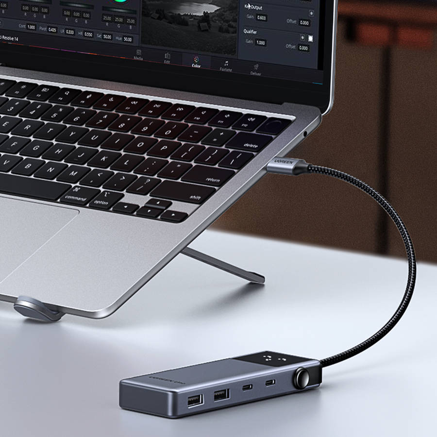 UGREEN 6-in-1 Type-C Hub with 4K HDMI, 100W PD and 10Gbps USB Ports  Grey