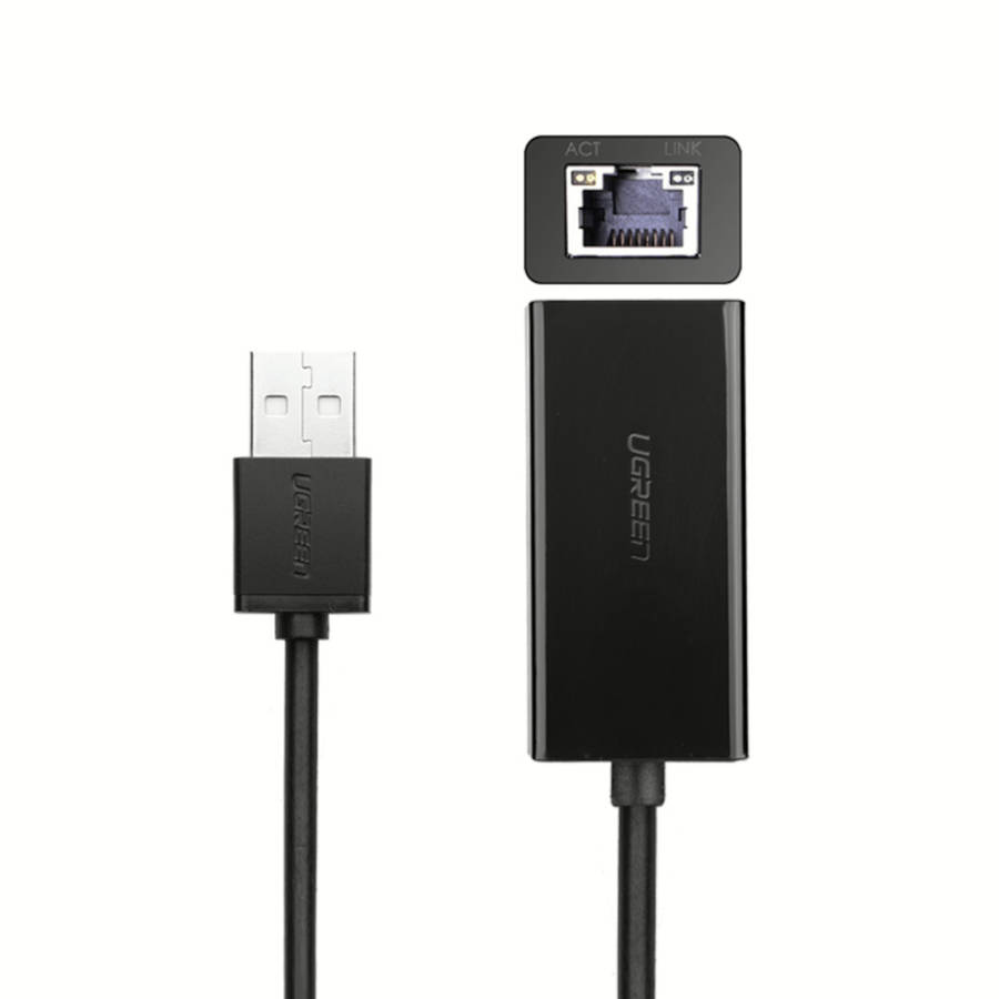UGREEN CR110 Ethernet Adapter | USB 2.0 to RJ45 - Black