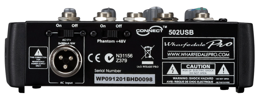 Wharfedale Connect 502 1xMono Mic/Line Ch. & 2xStereo Channel Mixer - USB