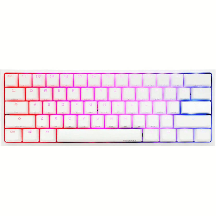 Ducky One 2 Pro Mini 60 Cherry MX Black Linear Mechanical Wired Gaming Keyboard - White