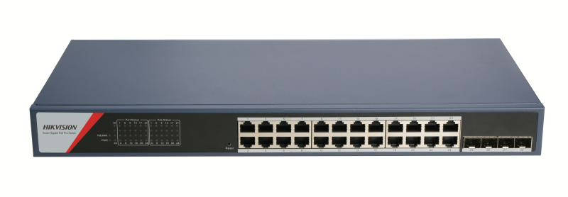Hikvision 24-port GbE PoE Smart Managed Switch with 4x SFP ports