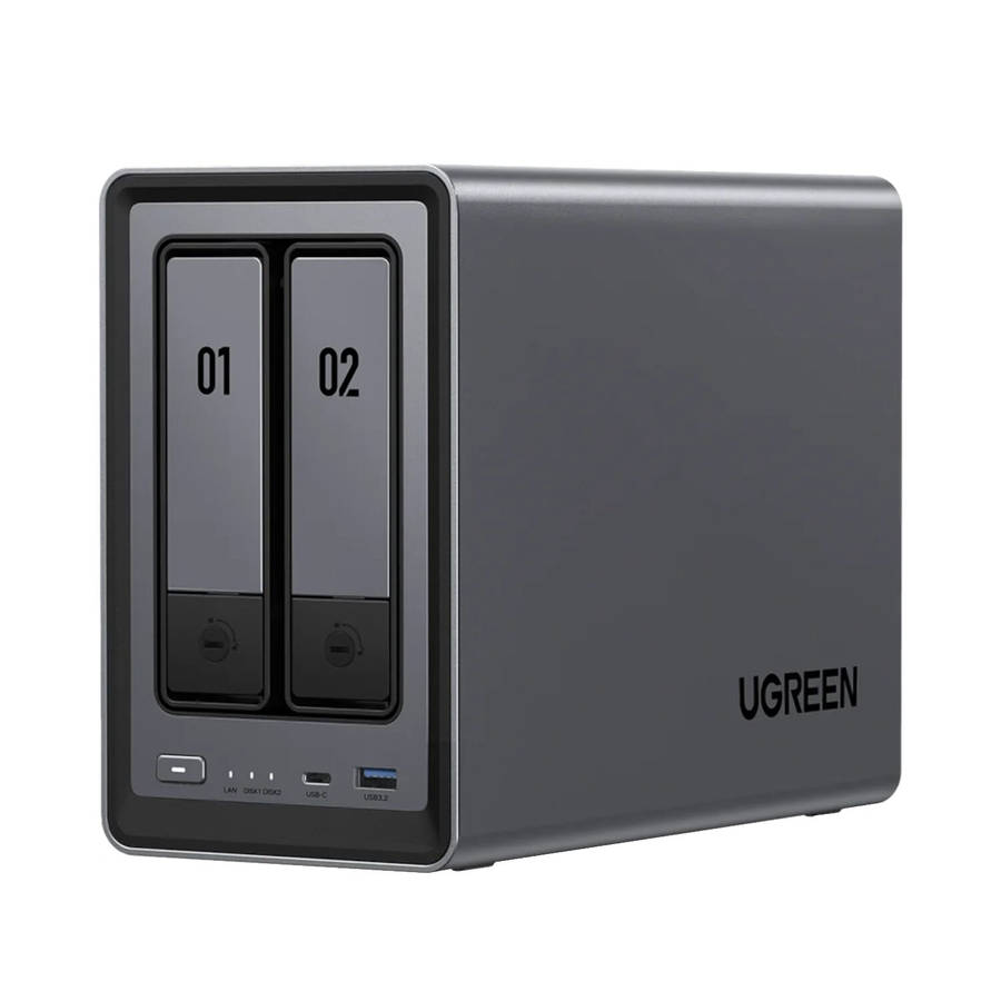 UGreen NASync DXP2800 2 Bay NAS with Seagate Ironwolf NAS 8TB SATA Hard Drive Bundle (2x 4TB)