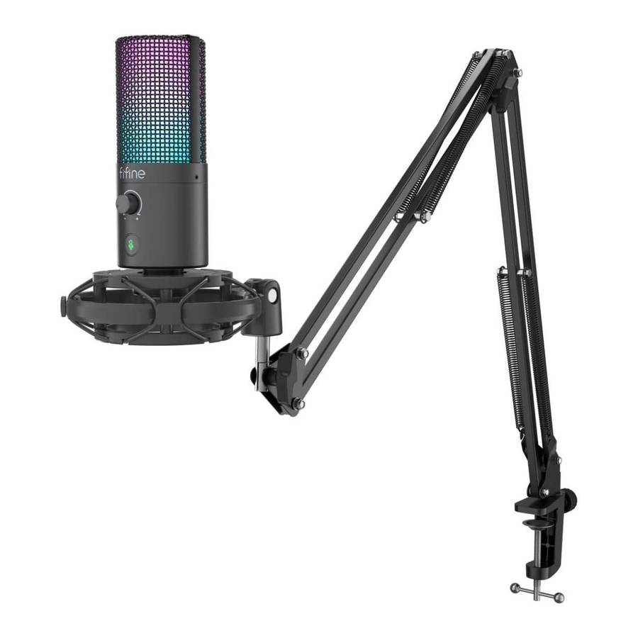 Fifine T669 Pro3 RGB Microphone with Pop Filter and Boom Arm Stand