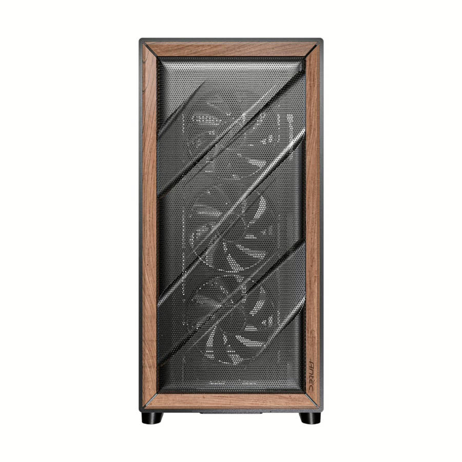 Antec FLUX ATX WOOD Mid Tower Gaming Chassis  Black