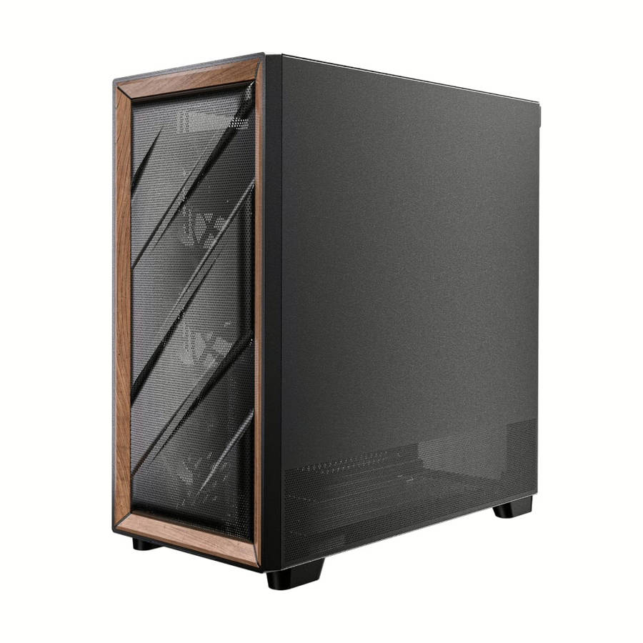 Antec FLUX ATX WOOD Mid Tower Gaming Chassis  Black