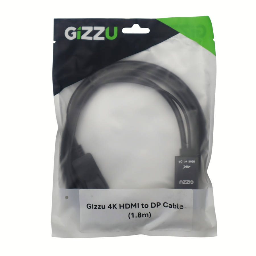 Gizzu 4K HDMI to DP Cable (1.8m) - Black