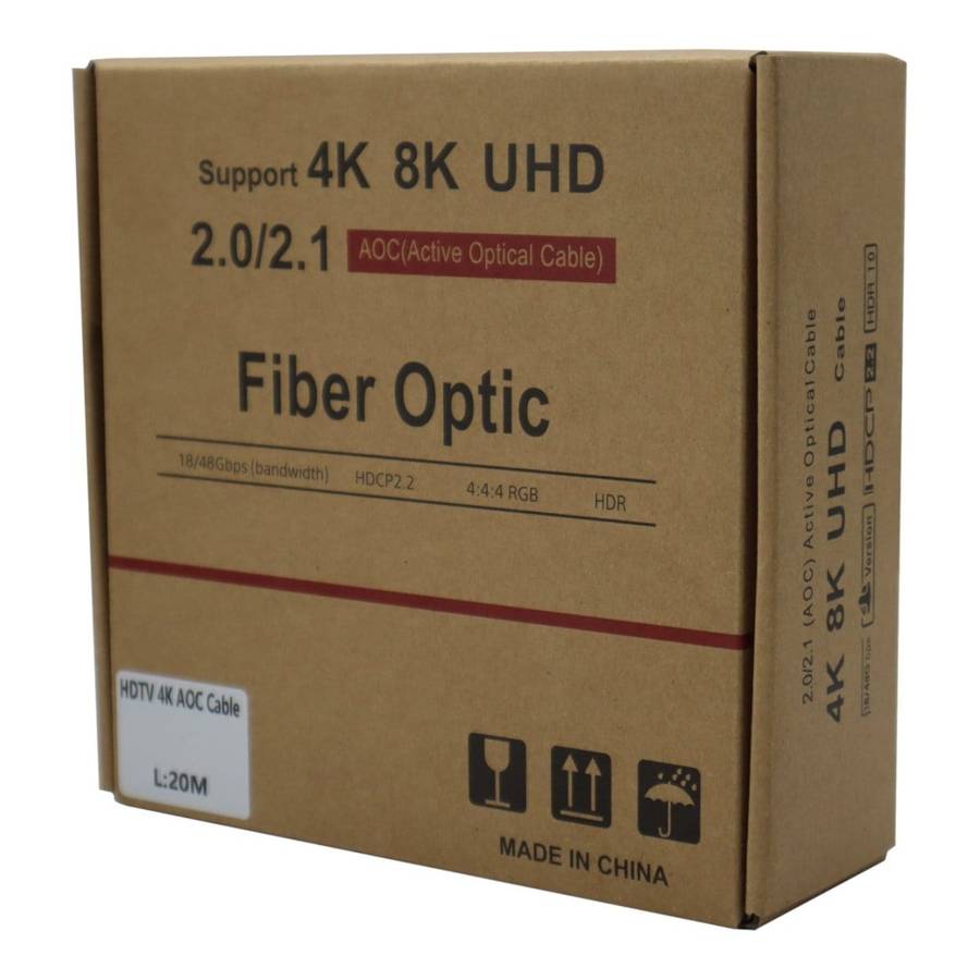 GIZZU 4K Active fibre Optic HDMI Cable 20m