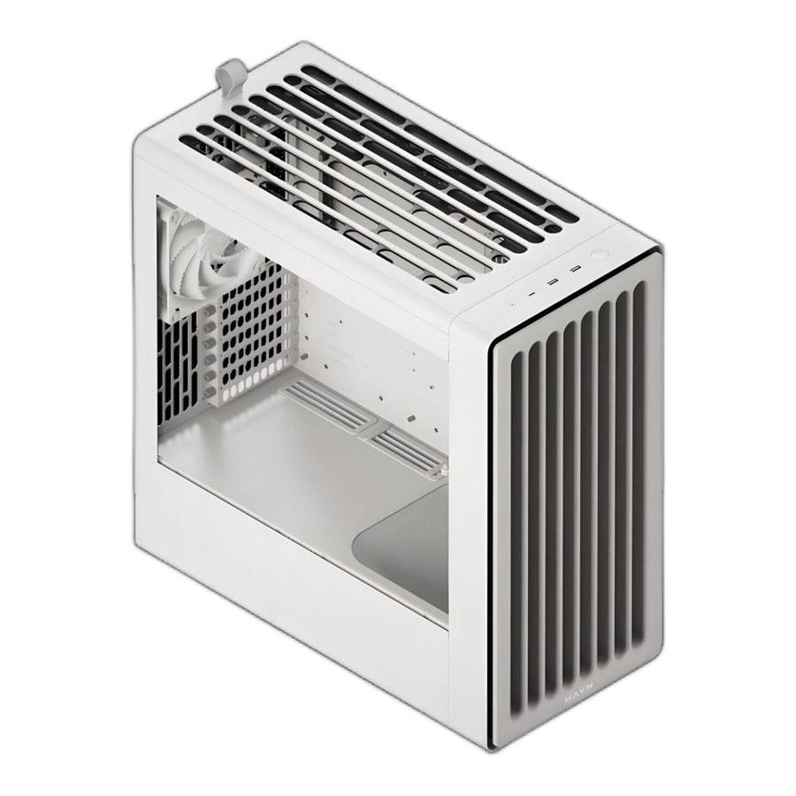 HAVN BF 360 Tempered Glass E-ATX Mid Tower Gaming PC Case White
