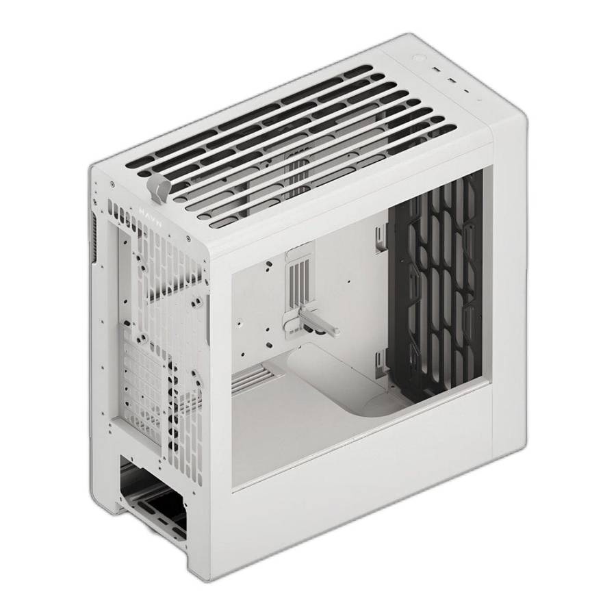 HAVN BF 360 Tempered Glass E-ATX Mid Tower Gaming PC Case White
