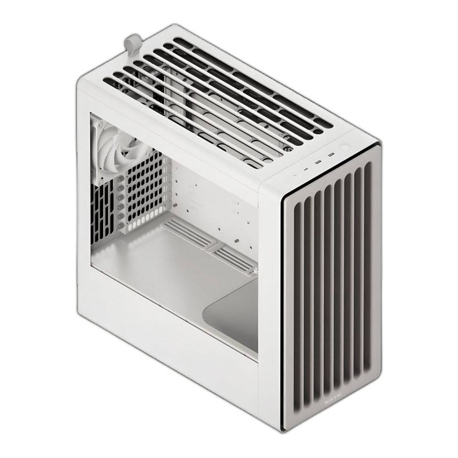 HAVN BF 360 Flow Tempered Glass E-ATX Mid Tower Gaming PC Case White