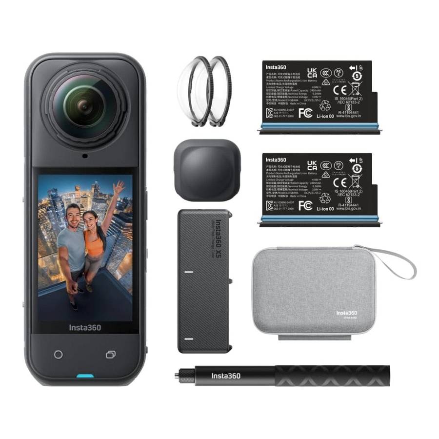 Insta360 X5 8K 6mm 360 Degree Action Camera Black with Essential Bundle
