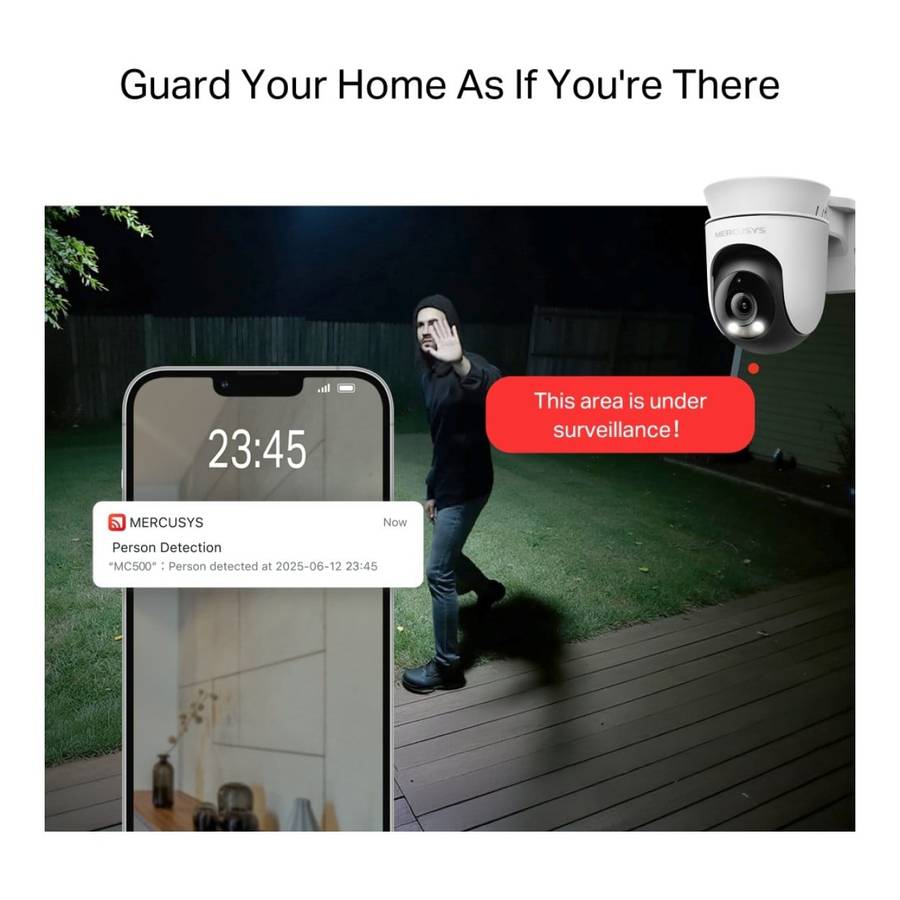 Mercusys MC500 2MP 4mm Wi-Fi Pan/Tilt Security Camera