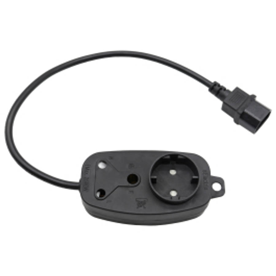 Multi Plug 1x16A 1x5A 0.5m IEC Cord Black