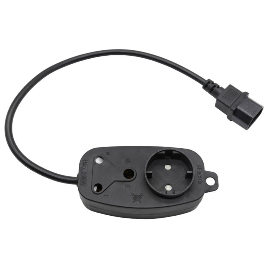 Multi Plug 1x16A 1x5A 0.5m IEC Cord Black