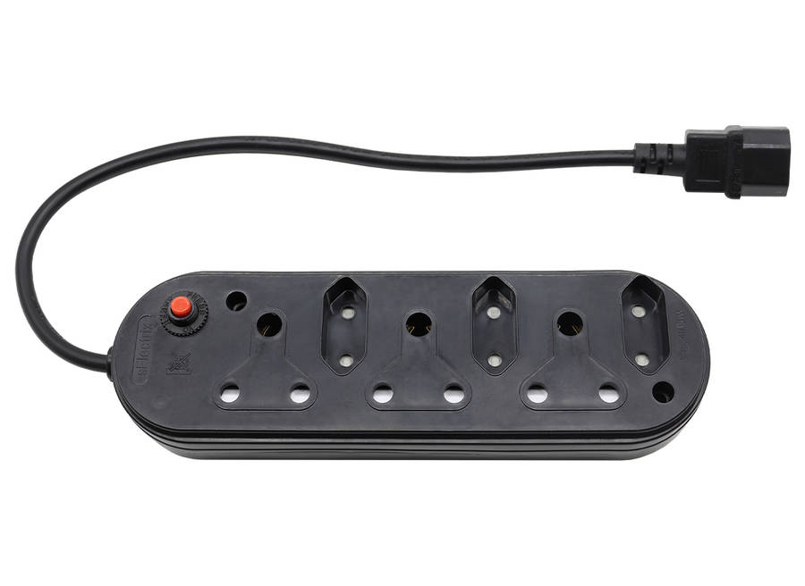 Multi Plug 3x16A 3x5A 0.5m IEC Cord Black