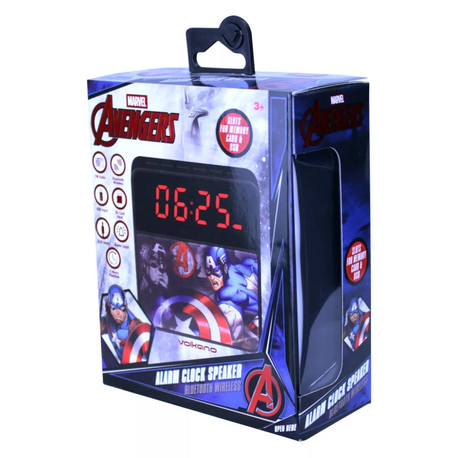 Marvel Alarm Clock Radio Bluetooth Speaker - Avengers-Boys