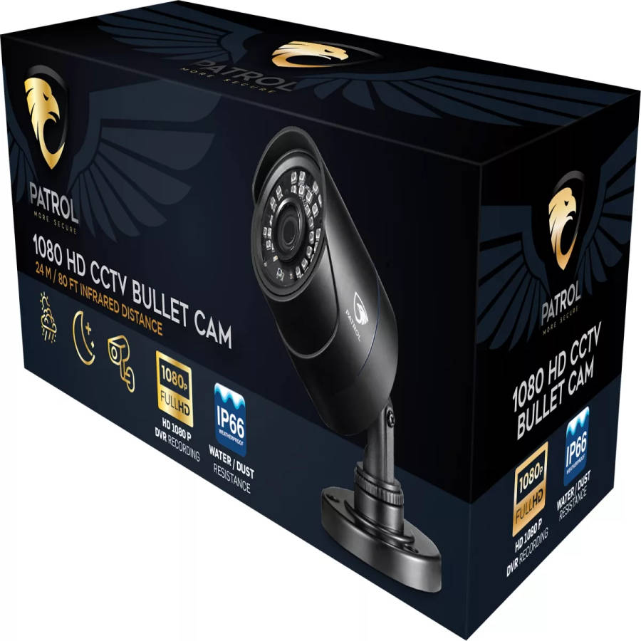 Patrol 1080P Bullet Camera Black 