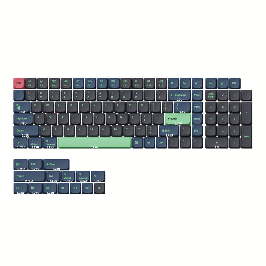 Keychron Low Profile Dye-Sub PBT LSA Full Set Keycap Set ? Hacker Edition (133 Keys, PBT, Low Pro...