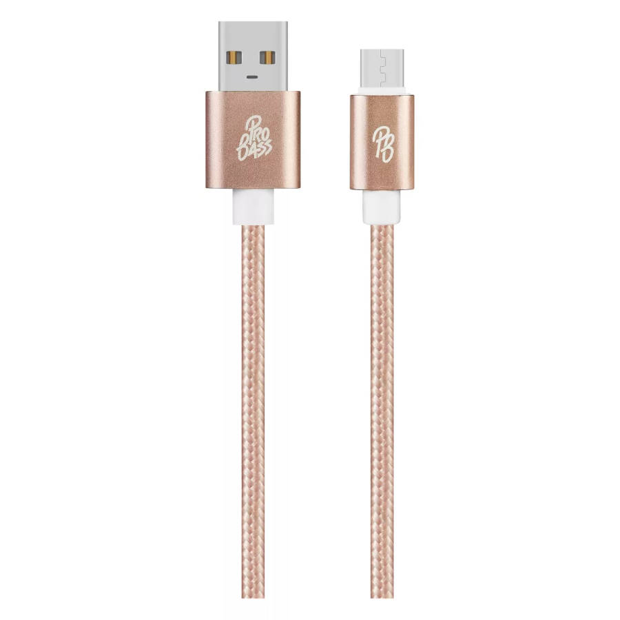 Pro Bass Braided Series 1.5m Micro USB Cable - Pastel Pink