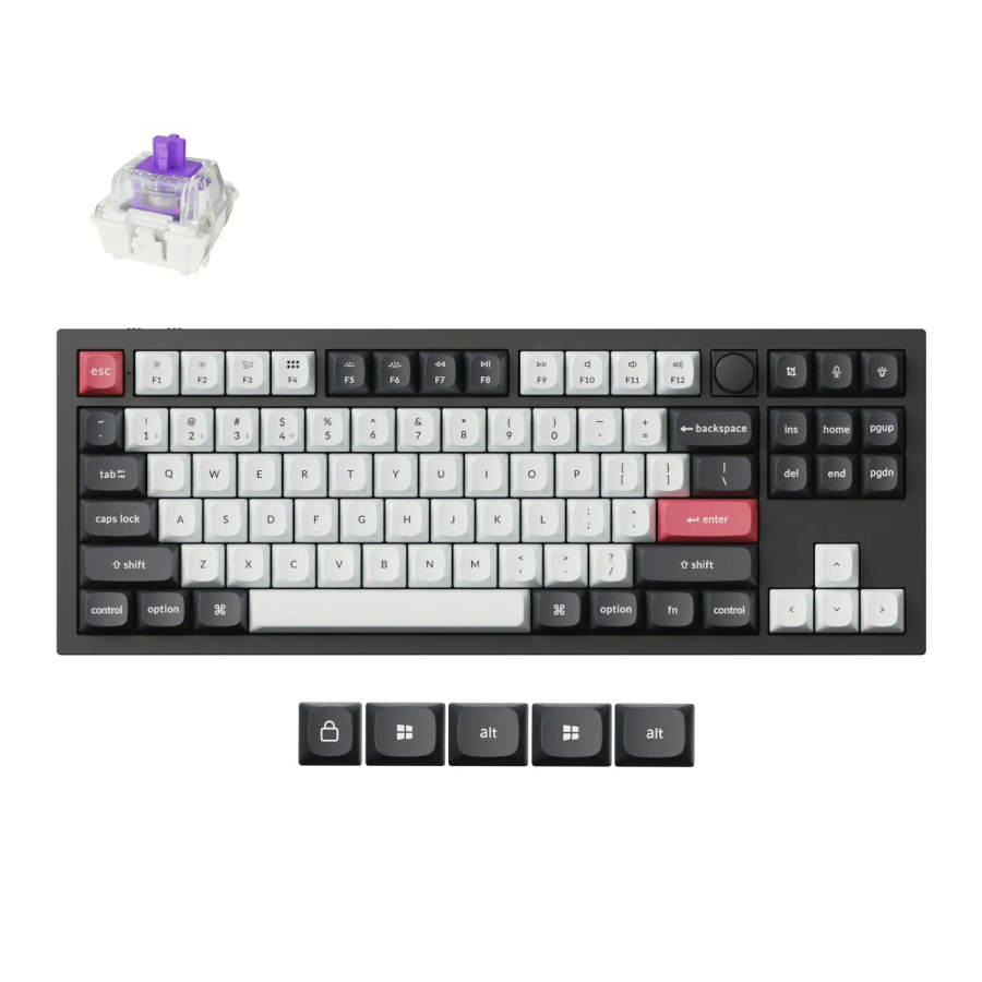 Keychron Q3 HE QMK 80% Wireless Custom Mechanical Keyboard (Nebula Switch) ? Carbon Black