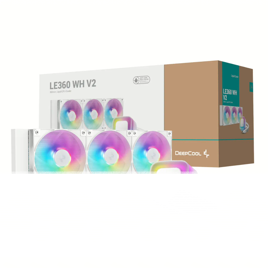 DeepCool LE360 V2 ARGB 360mm AIO Liquid Cooler - White