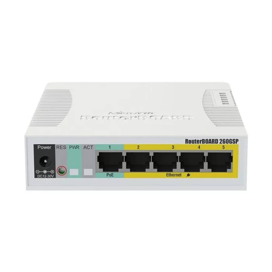 Mikrotik SwOS Switch 5 Port Gigabit PoE 1SFP | RB260GSP