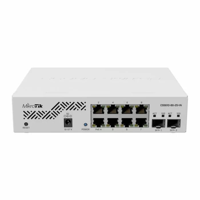 Mikrotik SwOS Cloud Switch 8 Port Gigabit 2SFP+ PoE input | CSS610-8G-2S+in