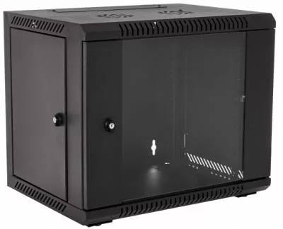 RCT Cabinet Wallmount PC 9U 600Wx450D; Glass Door;50kg load