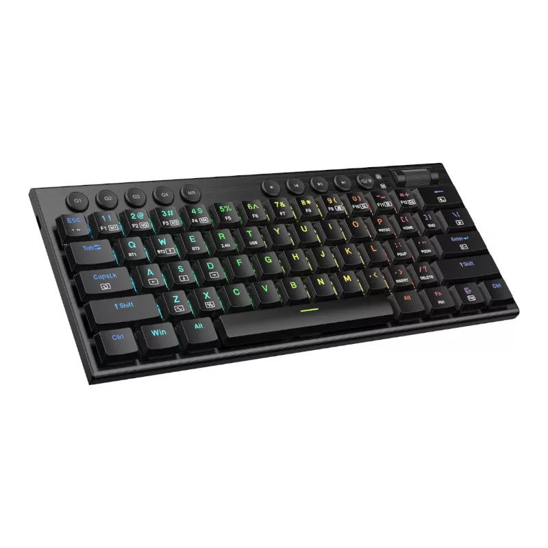 Redragon Noctis Pro 61-Key Red Switch RGB Low Profile Wireless Gaming Mechanical Keyboard - Black