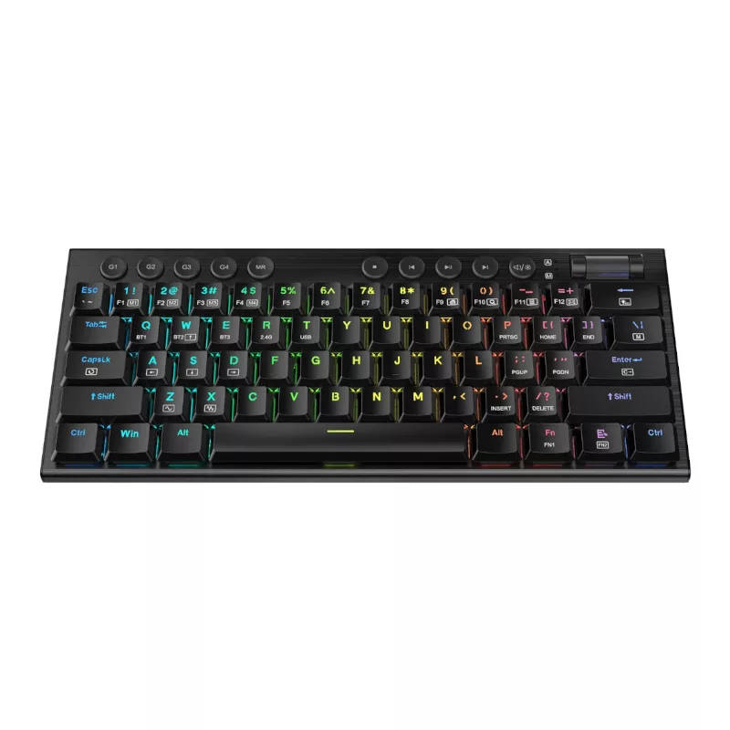 Redragon Noctis Pro 61-Key Red Switch RGB Low Profile Wireless Gaming Mechanical Keyboard - Black