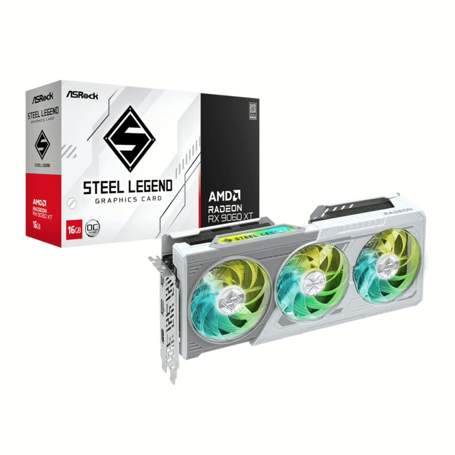 ASRock Radeon RX9060 XT Steel Legend 16G Graphics Card
