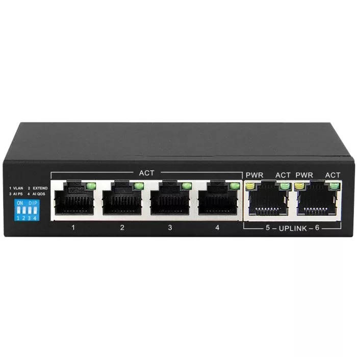 Scoop 6-port 60W Gigabit AI PoE Network Switch